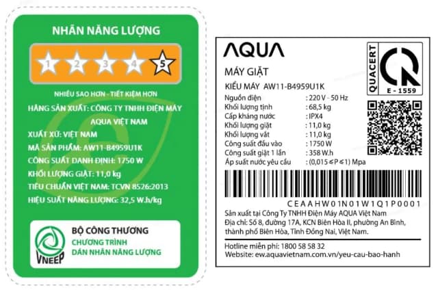 So sánh giá Máy giặt Aqua Inverter 11 kg AW11-B4959U1K(B) rẻ nhất? - Ảnh 10