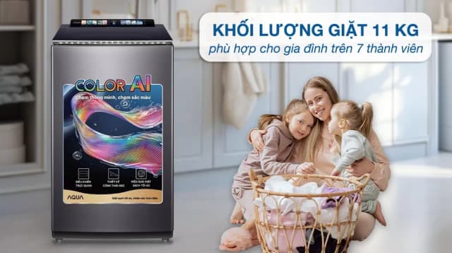 So sánh giá Máy giặt Aqua Inverter 11 kg AWM11-BSR1K(BU) rẻ nhất? - Ảnh 13