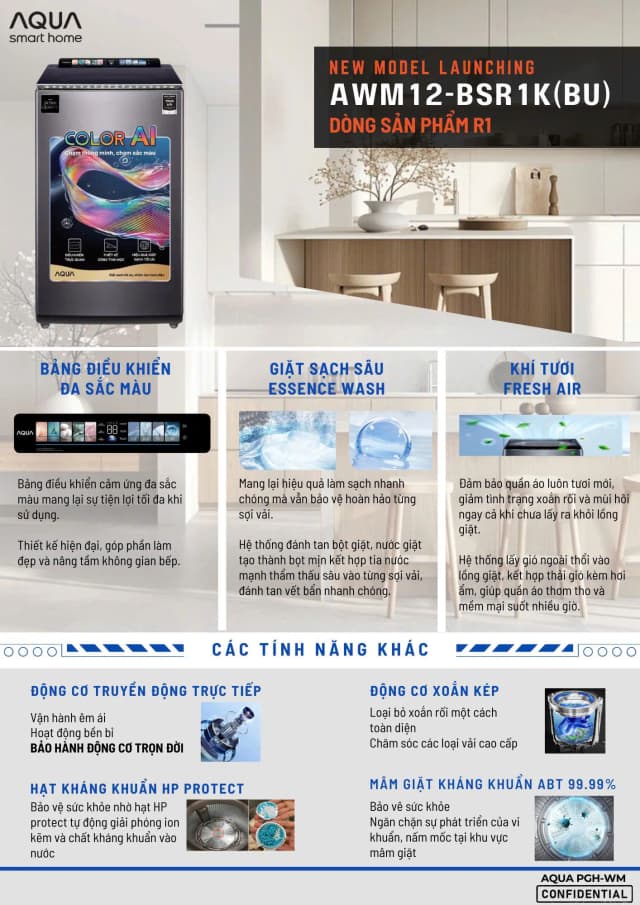 So sánh giá Máy giặt Aqua Inverter 12 kg AWM12-BSR1K(BU) rẻ nhất? - Ảnh 11
