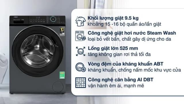 So sánh giá Máy giặt Aqua Inverter 9.5 kg AQD-A952J BK rẻ nhất? - Ảnh 12