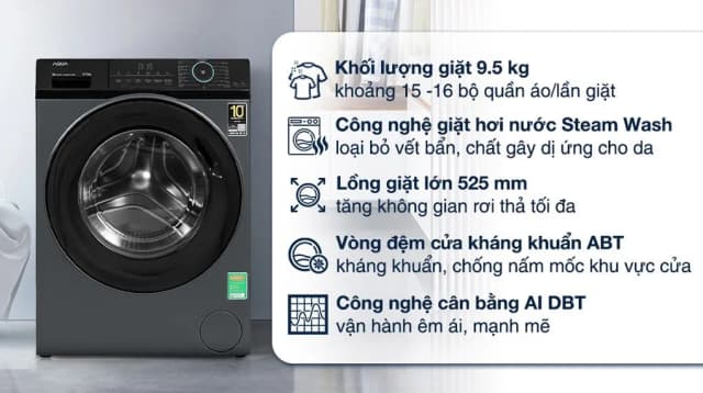 Top 1 so sánh giá Máy giặt Aqua Inverter 9.5 kg AW95-BP4657M(B) - Tìm sản phẩm giá rẻ nhất - Ảnh 6