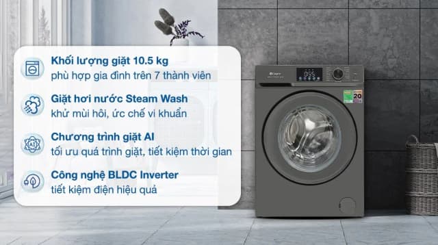 So sánh giá Máy giặt Casper Inverter 10.5 kg WF-D105VGR1 rẻ nhất? - Ảnh 3