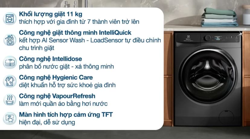 Máy giặt Electrolux UltimateCare 300 Inverter 11 kg EWF1124D3EC - Giá rẻ nhất hôm nay - Ảnh 9