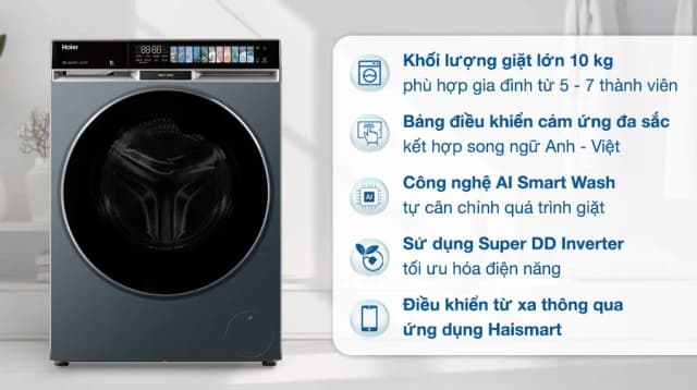 So sánh giá Máy giặt Haier Inverter 10 kg HW100-B14387GNU1 rẻ nhất? - Ảnh 9