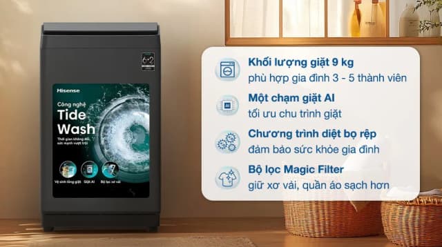 So sánh giá Máy giặt Hisense 9 kg WT90F30 rẻ nhất? - Ảnh 7