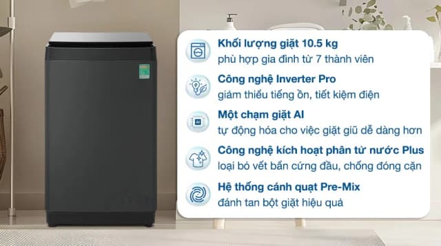So sánh giá Máy giặt Hisense Inverter 10.5 kg WT105F50 rẻ nhất? - Ảnh 12