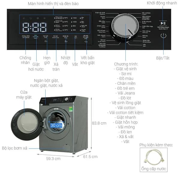 So sánh giá Máy giặt Hitachi Inverter 10.5 kg BD-1054HVOW rẻ nhất? - Ảnh 19
