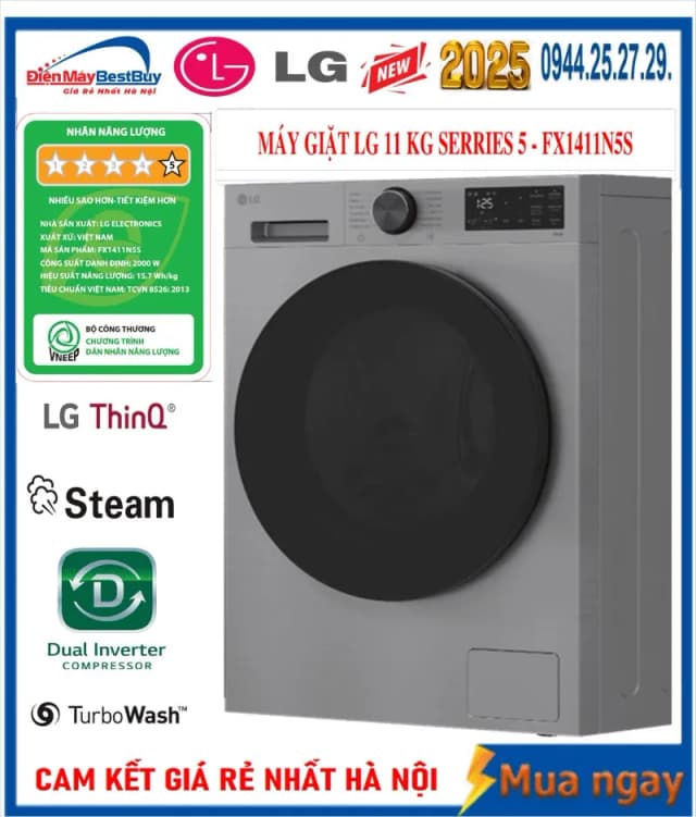 So sánh giá Máy giặt LG AI DD Inverter 11 kg FX1411N5S rẻ nhất? - Ảnh 18