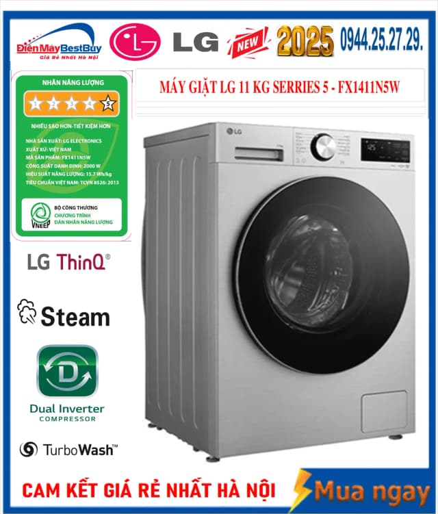 So sánh giá Máy giặt LG AI DD Inverter 11 kg FX1411N5W rẻ nhất? - Ảnh 6