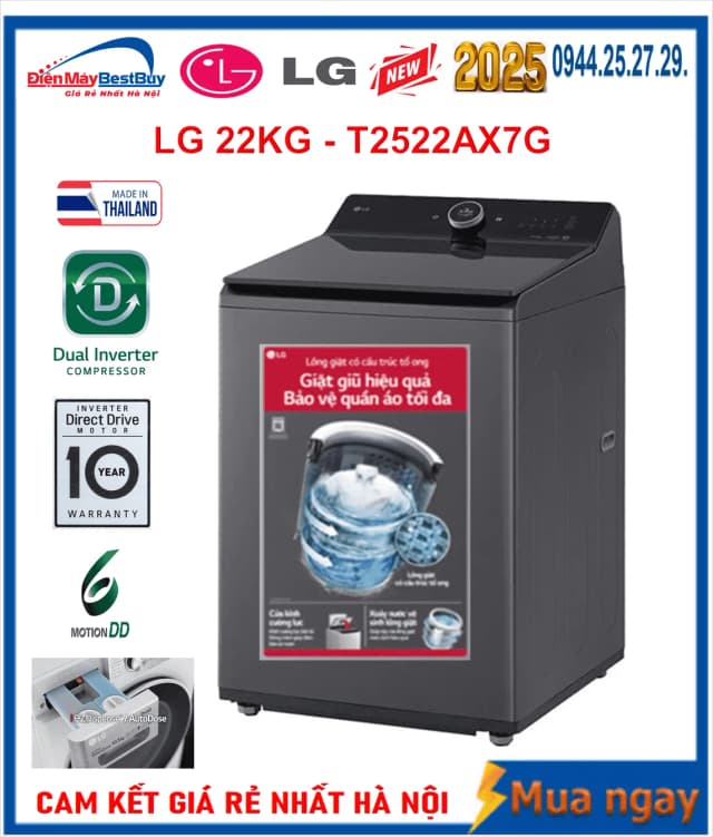 So sánh giá Máy giặt LG AI DD Inverter 22 kg T2522AX7G rẻ nhất? - Ảnh 14