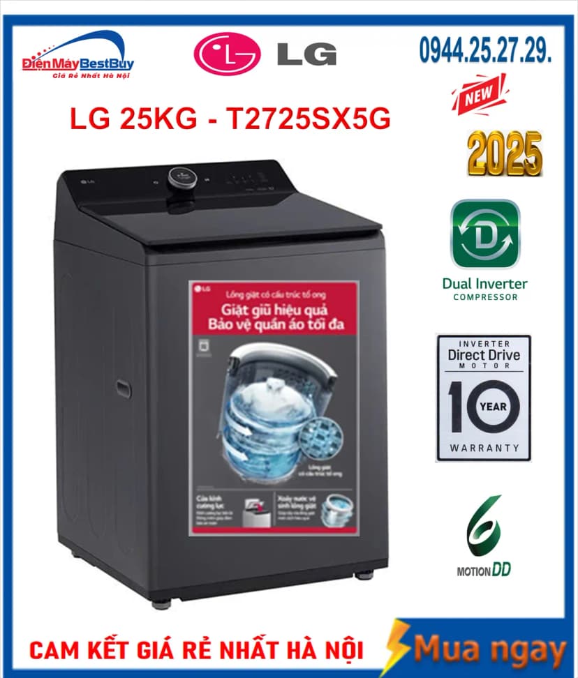 Máy giặt LG AI DD Inverter 25 kg T2725SX5G - Giá rẻ nhất hôm nay - Ảnh 17