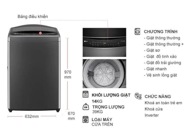 So sánh giá Máy giặt LG TurboDrum Inverter 14 kg T2514VBTB rẻ nhất? - Ảnh 11