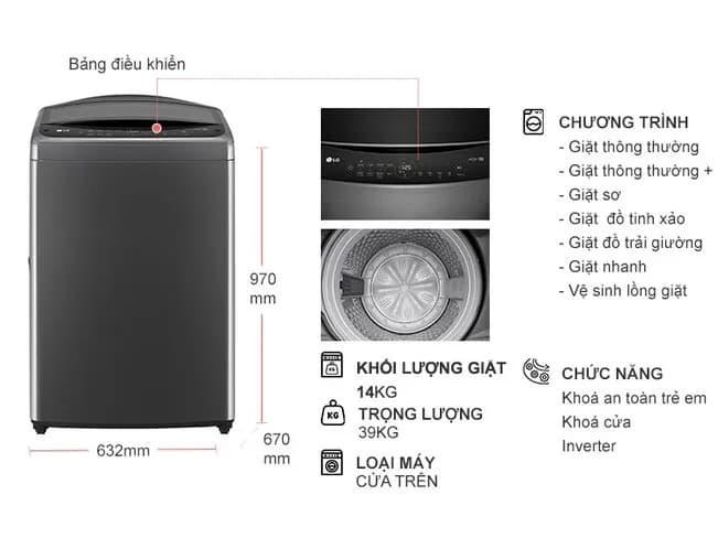Máy giặt LG TurboDrum Inverter 14 kg T2514VBTB - Giá rẻ nhất hôm nay - Ảnh 11