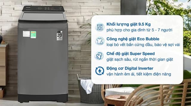 So sánh giá Máy giặt Samsung Inverter 9.5 kg WA95CG4545BDSV rẻ nhất? - Ảnh 4