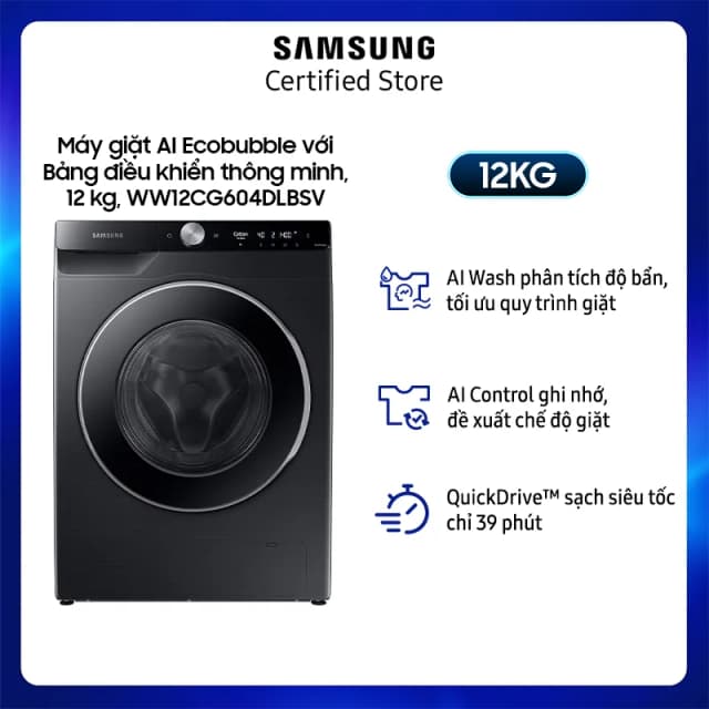 Top 1 so sánh giá Máy giặt Samsung Ecobubble Inverter 12.5 kg WA40F12E4LSV - Tìm sản phẩm giá rẻ nhất - Ảnh 2