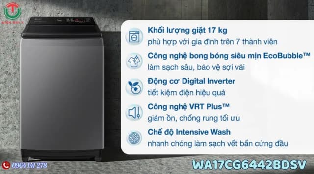 So sánh giá Máy giặt Samsung Ecobubble Inverter 17 kg WA17CG6442BDSV rẻ nhất? - Ảnh 3