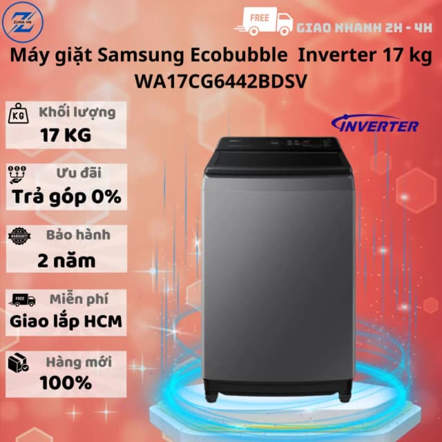Top 1 so sánh giá Máy giặt Samsung Ecobubble Inverter 17 kg WA40F17E7CSV - Tìm sản phẩm giá rẻ nhất - Ảnh 4