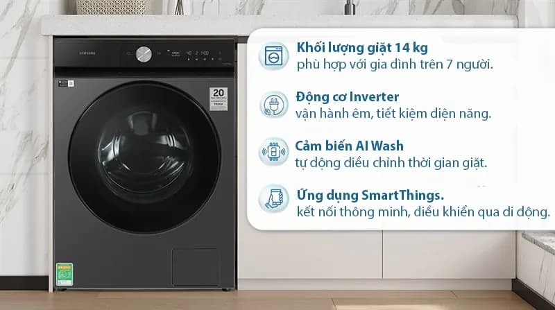 Máy giặt Samsung Bespoke AI Inverter 14 kg WW14BB944DGBSV - Giá rẻ nhất hôm nay - Ảnh 19