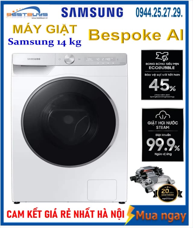 So sánh giá Máy giặt Samsung Bespoke AI Inverter 14 kg WW14BB944DGHSV rẻ nhất? - Ảnh 14
