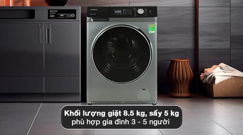 Máy giặt sấy Hitachi Inverter giặt 8.5 kg - sấy 5 kg BD-D852HVOS - Giá rẻ nhất hôm nay - Ảnh 3