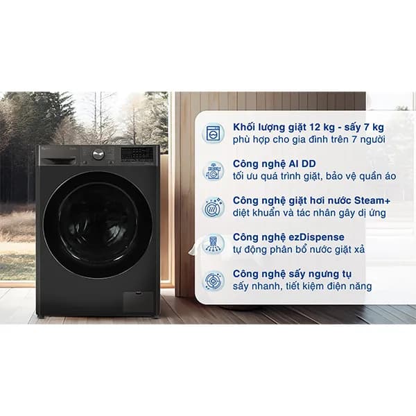 So sánh giá Máy giặt sấy LG Inverter giặt 12 kg - sấy 7 kg FV1412H3BA rẻ nhất? - Ảnh 5