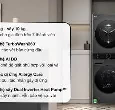So sánh giá Tháp giặt sấy LG WashTower Inverter giặt 14 kg - sấy 10 kg WT1410NHB - Tìm sản phẩm giá rẻ nhất - Ảnh 11