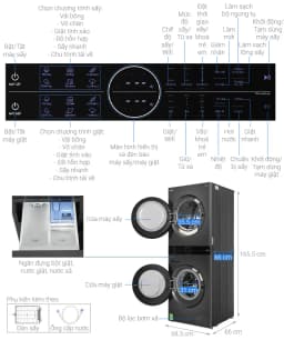 So sánh giá Tháp giặt sấy LG WashTower Inverter giặt 14 kg - sấy 10 kg WT1410NHB - Tìm sản phẩm giá rẻ nhất - Ảnh 6
