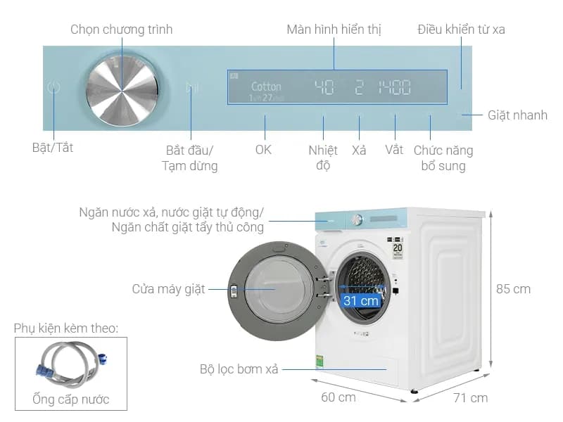 Máy giặt sấy Samsung Bespoke AI Inverter giặt 14 kg - sấy 8 kg WD14BB944DGMSV - Giá rẻ nhất hôm nay - Ảnh 12
