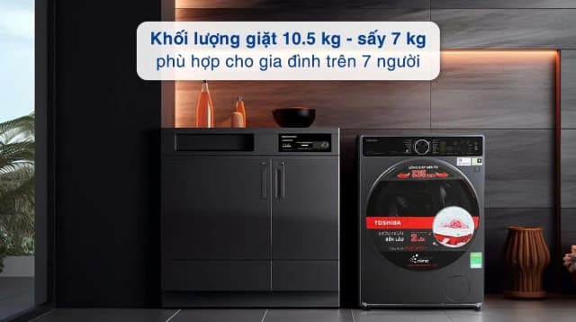 So sánh giá Máy giặt sấy Toshiba Inverter giặt 10.5 kg - sấy 7 kg TWD-T25BZU115MWV(MG) rẻ nhất? - Ảnh 16