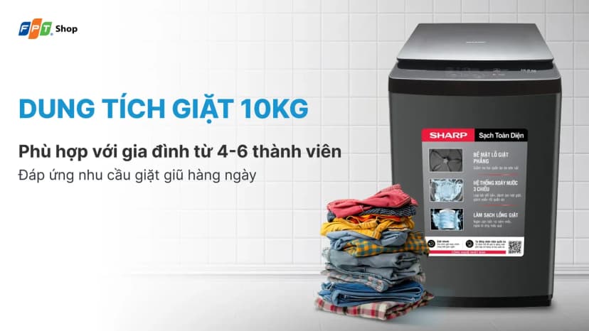So sánh giá Máy giặt Sharp 10 kg ES-TN101EN-DG - Tìm sản phẩm giá rẻ nhất - Ảnh 8
