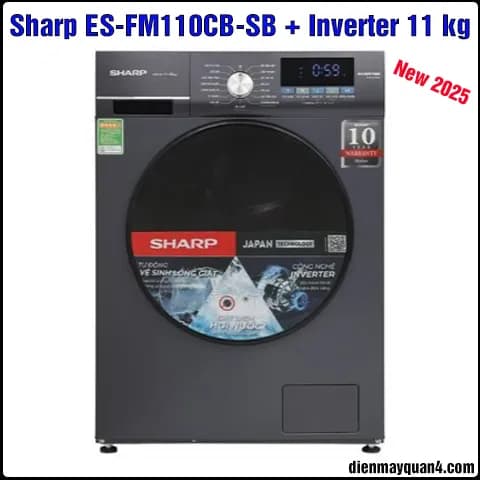 Máy giặt Sharp Inverter 11 kg ES-FM110CB-SB - Giá rẻ nhất hôm nay - Ảnh 6