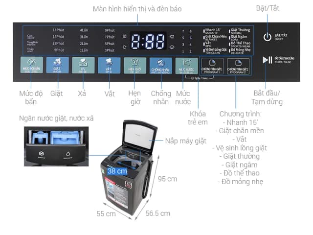 So sánh giá Máy giặt Sharp Inverter 11 kg ES-TM110CD-DS rẻ nhất? - Ảnh 19