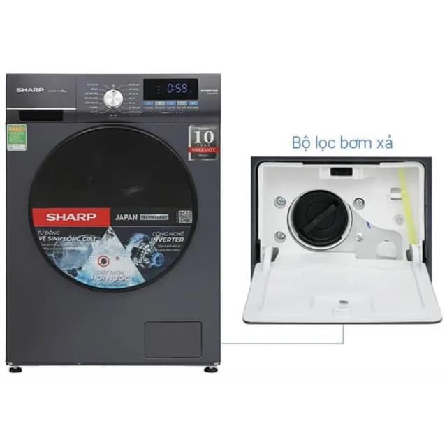 So sánh giá Máy giặt Sharp Inverter 9 kg ES-FM90CB-SB rẻ nhất? - Ảnh 9