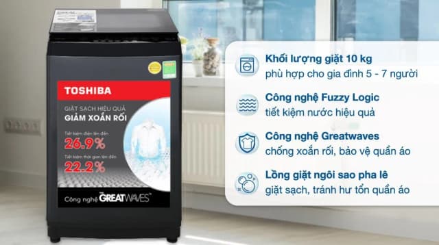 So sánh giá Máy giặt Toshiba 10 kg AW-M1100PV(MK) rẻ nhất? - Ảnh 2