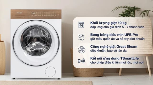 So sánh giá Máy giặt Toshiba Inverter 10.5 kg TW-T37BZP115MWV(WT) rẻ nhất? - Ảnh 12