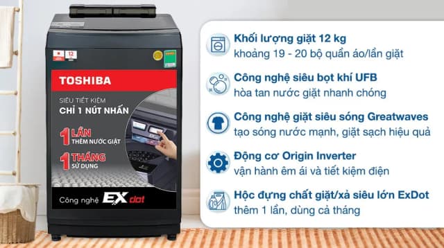 So sánh giá Máy giặt Toshiba Inverter 12 kg AW-T26D1300TV (MG) rẻ nhất? - Ảnh 14