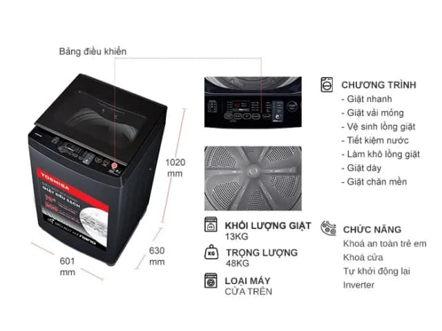 Top 1 so sánh giá Máy giặt Toshiba Inverter 13 kg AW-DM1400LV(MK) - Tìm sản phẩm giá rẻ nhất - Ảnh 9