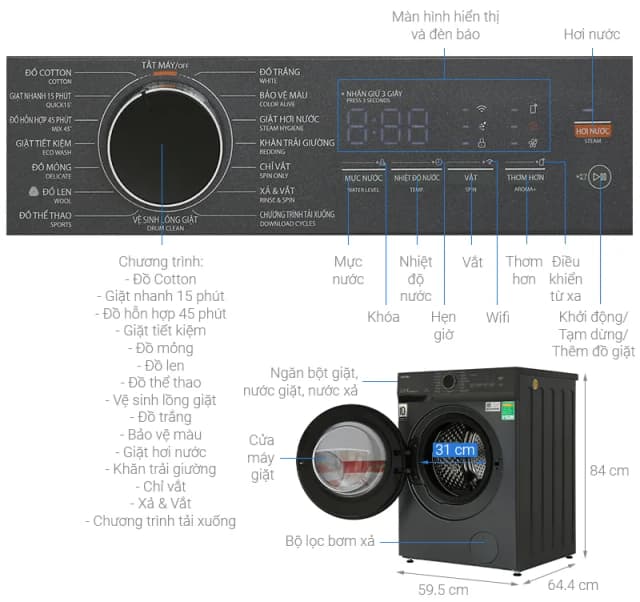 So sánh giá Máy giặt Toshiba Inverter 13 kg TW-T21BU140UWV(MG) rẻ nhất? - Ảnh 13