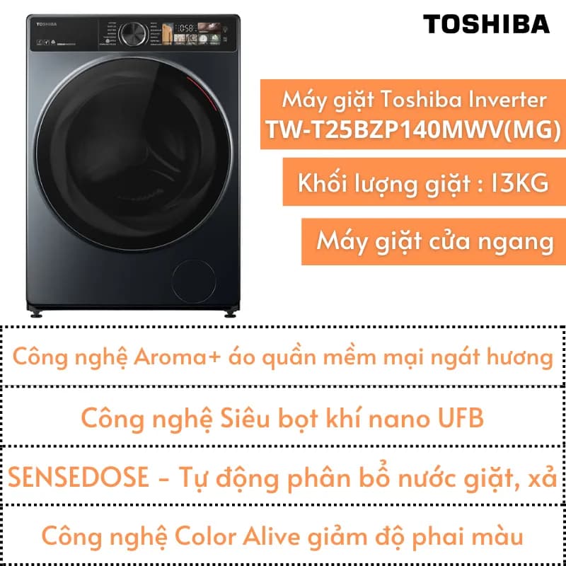 Máy giặt Toshiba Inverter 13 kg TW-T25BZP140MWV(MG) - Giá rẻ nhất hôm nay - Ảnh 15