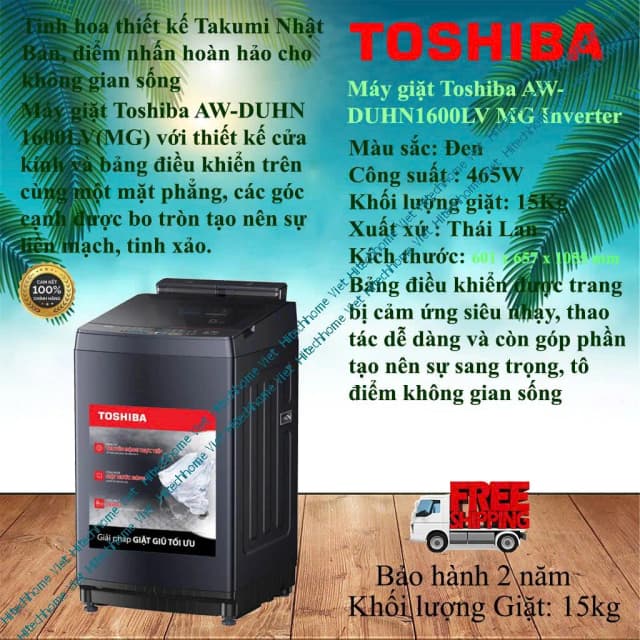 Top 1 so sánh giá Máy giặt Toshiba Inverter 15 kg AW-T26D1600XV(MG) - Tìm sản phẩm giá rẻ nhất - Ảnh 17