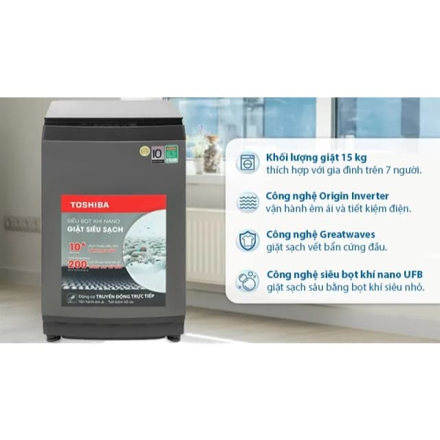 Top 1 so sánh giá Máy giặt Toshiba Inverter 15 kg AW-T26D1600XV(MG) - Tìm sản phẩm giá rẻ nhất - Ảnh 18