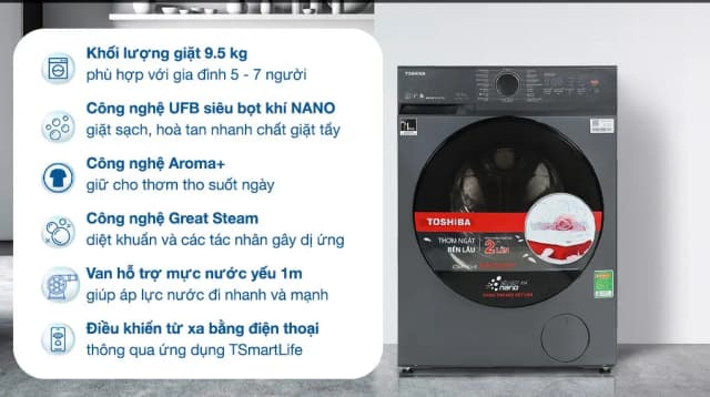 So sánh giá Máy giặt Toshiba Inverter 9.5 kg TW-T23BU105UWV(MG) rẻ nhất? - Ảnh 16