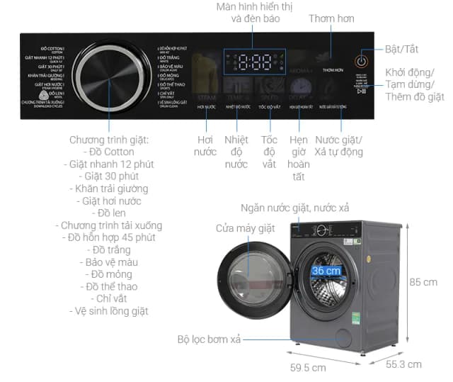 So sánh giá Máy giặt Toshiba Inverter 10.5 kg TW-T25BZU115MWV(MG) rẻ nhất? - Ảnh 4