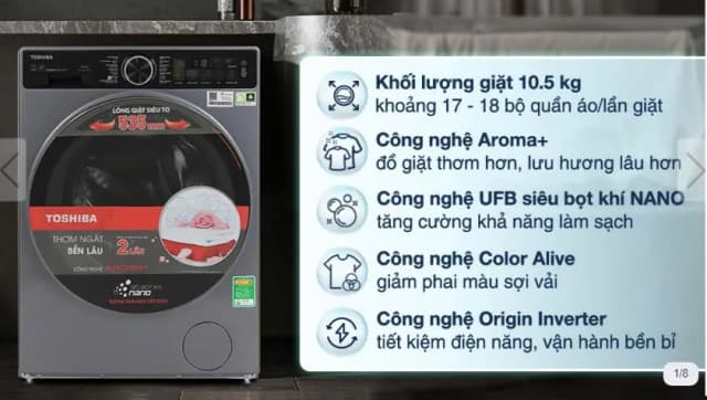 So sánh giá Máy giặt Toshiba Inverter 9.5 kg TW-T21BU105UWV(MG) rẻ nhất? - Ảnh 20
