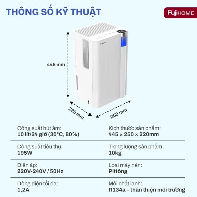 So sánh giá Máy hút ẩm FUJIHOME DH10NEW rẻ nhất? - Ảnh 9