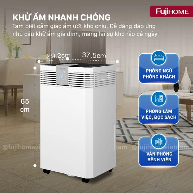 So sánh giá Máy hút ẩm FUJIHOME DH60W-HEPA rẻ nhất? - Ảnh 2