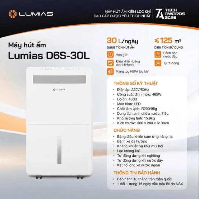 Top 1 so sánh giá Máy hút ẩm LUMIAS D6S-30L - Tìm sản phẩm giá rẻ nhất - Ảnh 2