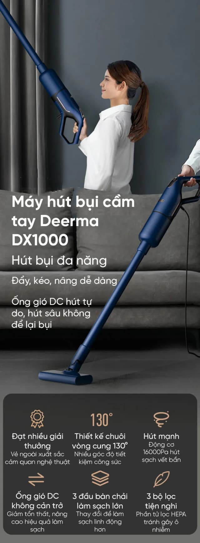 Top 1 so sánh giá Máy hút bụi cầm tay Deerma DXAD11A - Xám - Tìm sản phẩm giá rẻ nhất - Ảnh 4