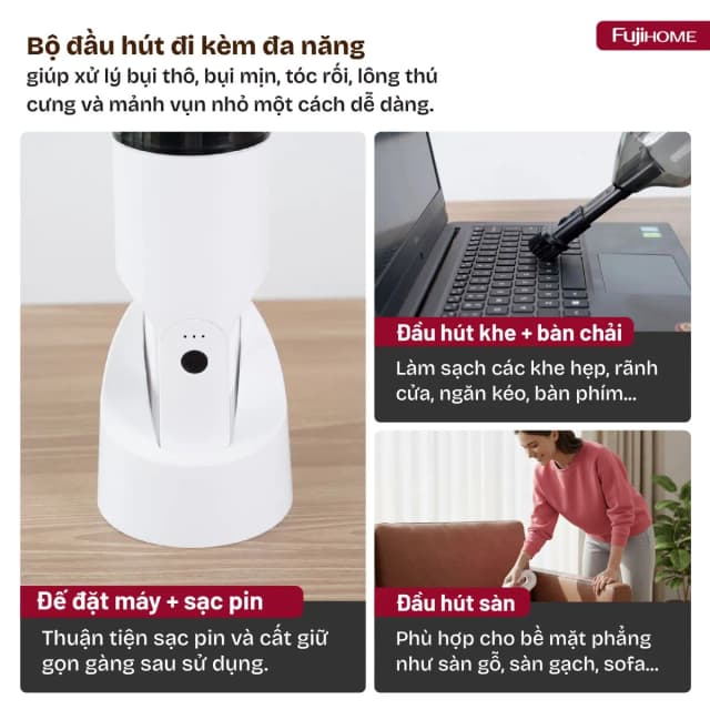 So sánh giá Máy hút bụi cầm tay FUJIHOME VC01 rẻ nhất? - Ảnh 6