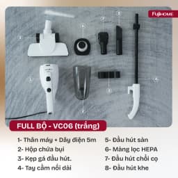 So sánh giá Máy hút bụi cầm tay FUJIHOME VC06 Trắng - Tìm sản phẩm giá rẻ nhất - Ảnh 15